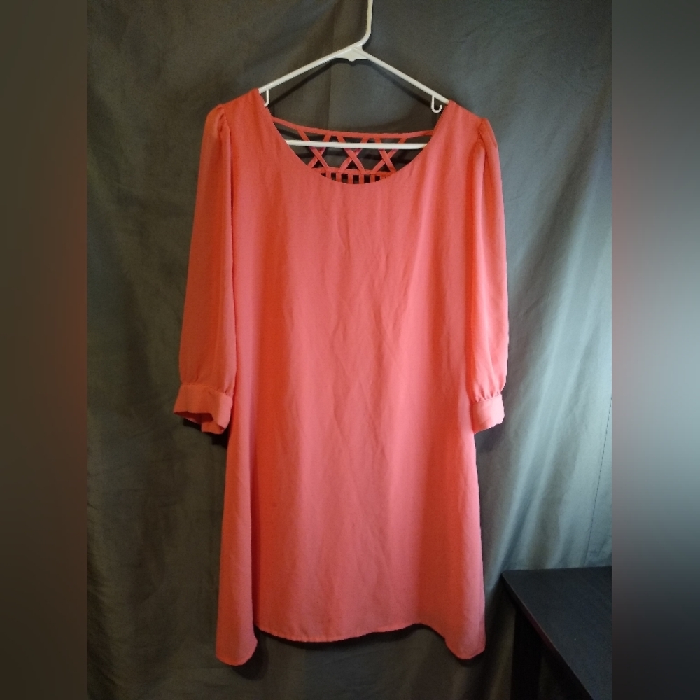 Elegant Heart Soul  Coral Baby Doll Mini Dress